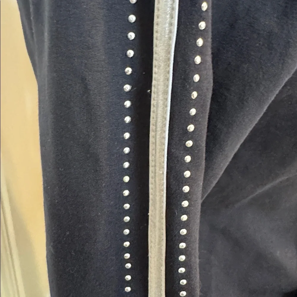 BCBG MaxAzria Vintage Black Hooded Jacket with Rhinestone & Studded Accents - Picture 8 of 12